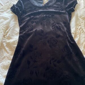 Maurices Y2K Black Velvet Dress